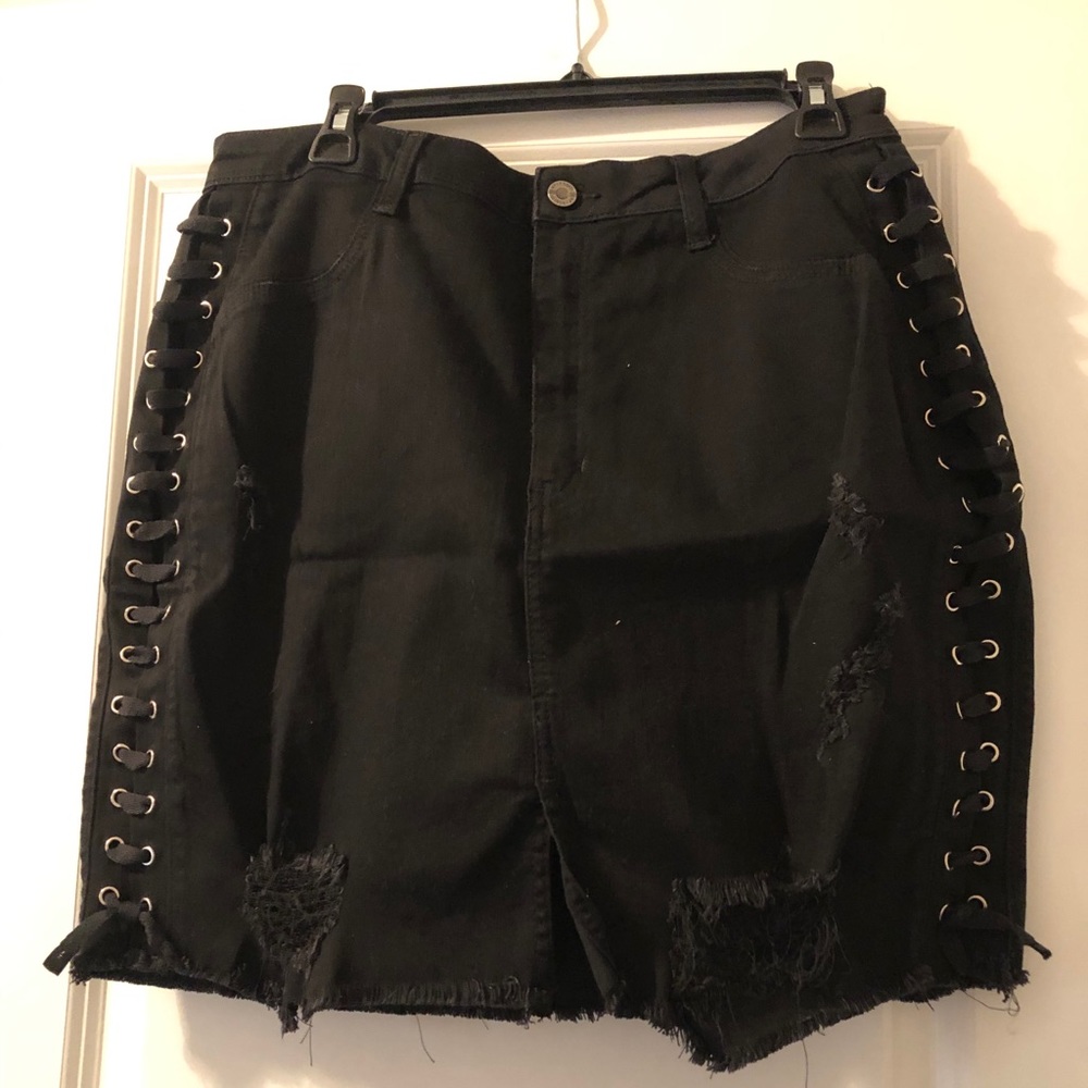 NWT Aphrodite Black Denim Skirt 2XL